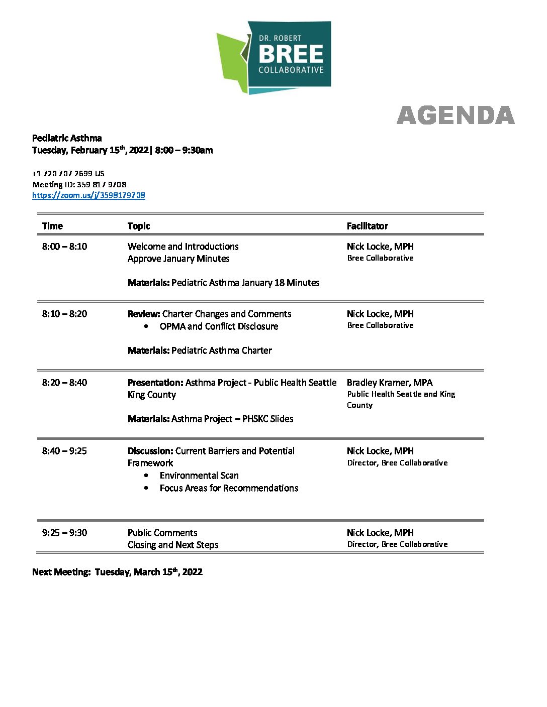 Agenda-Pediatric Asthma-22-0215