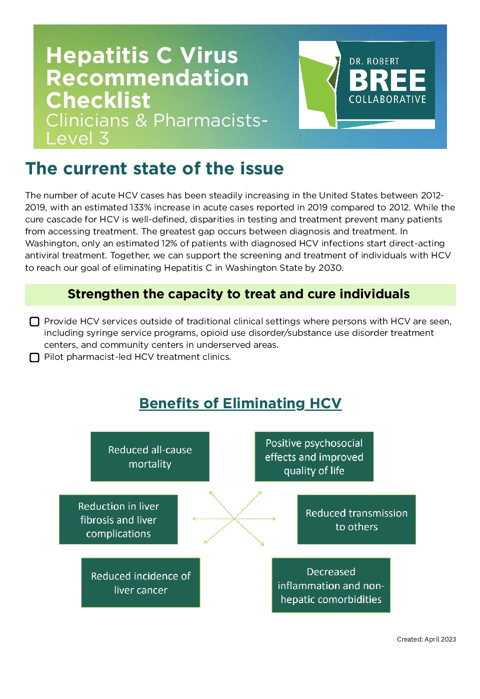 HCV Checklist Clinicians & Pharmacists-Level 3
