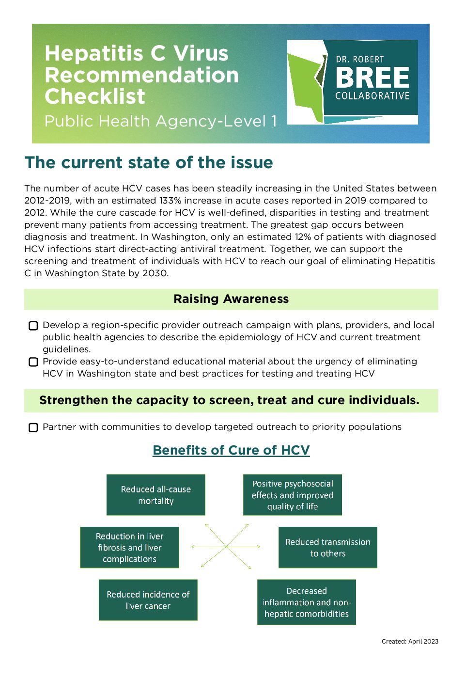 HCV Checklist Public Health Agencies-Level 1