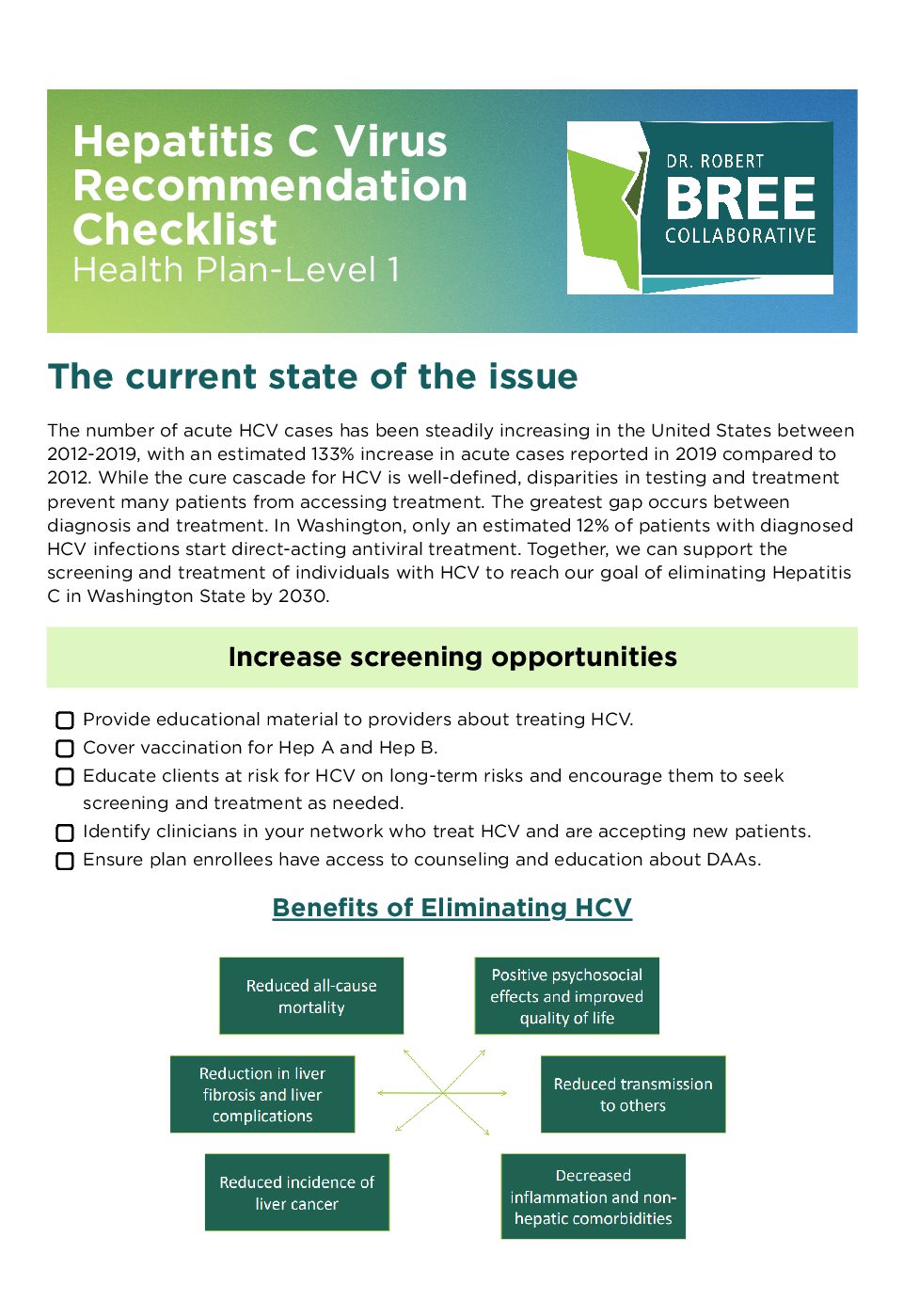 HCV Checklist Health Plan-Level 1
