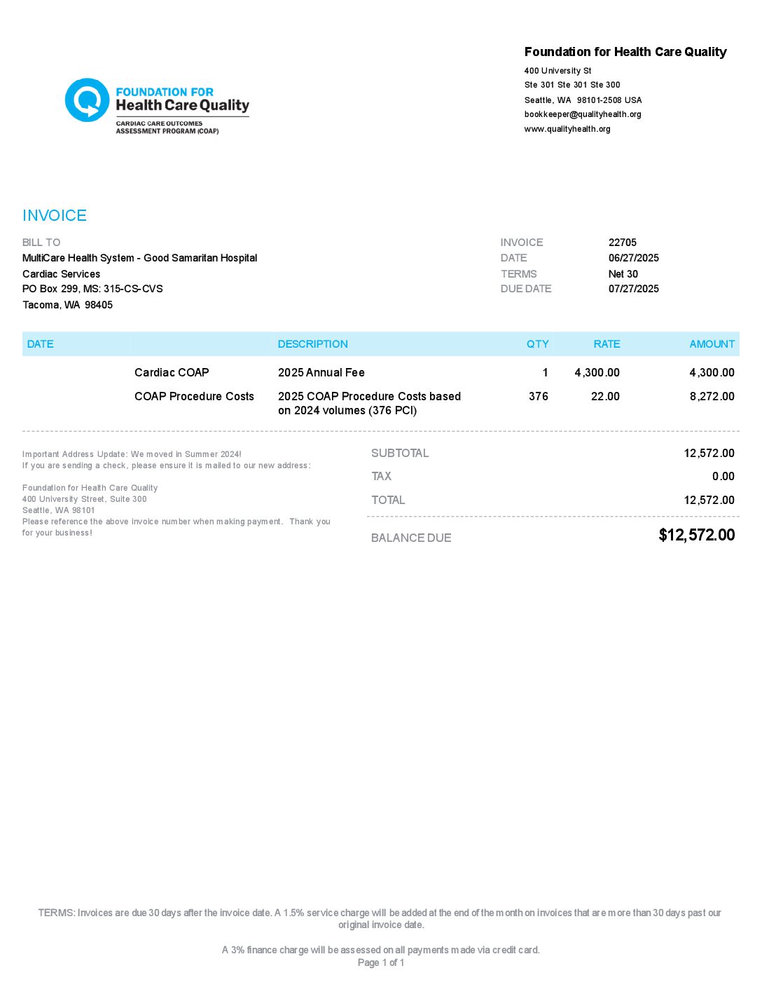 Invoice 22705